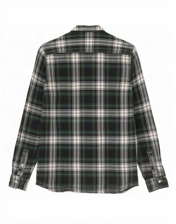 Camisa feminina de flanela PEPE Jeans UK 14 algodão xadrez verde médio