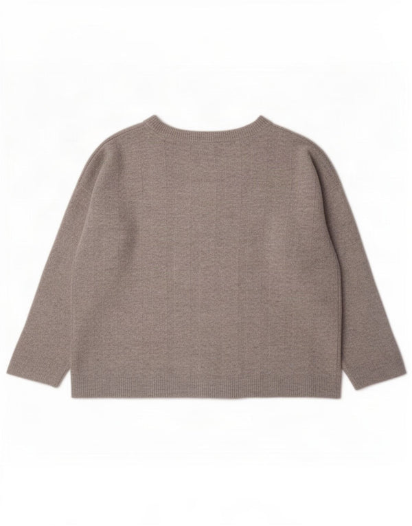 Suéter feminino Marks & Spencer grande com gola canoa Reino Unido 16 grande cinza
