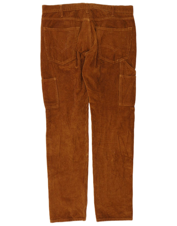 Calça masculina de veludo cotelê Levi's Straight Cargo W34 L34 algodão marrom