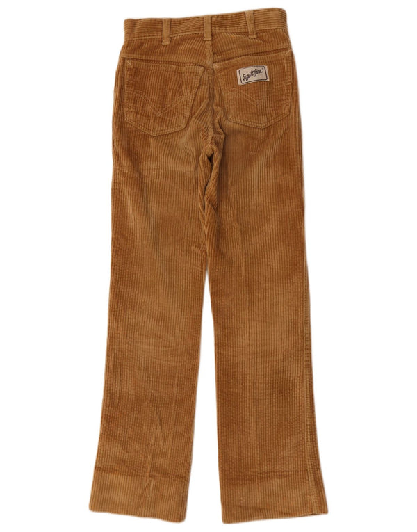 Calça feminina vintage de veludo reto W25 L29 algodão marrom