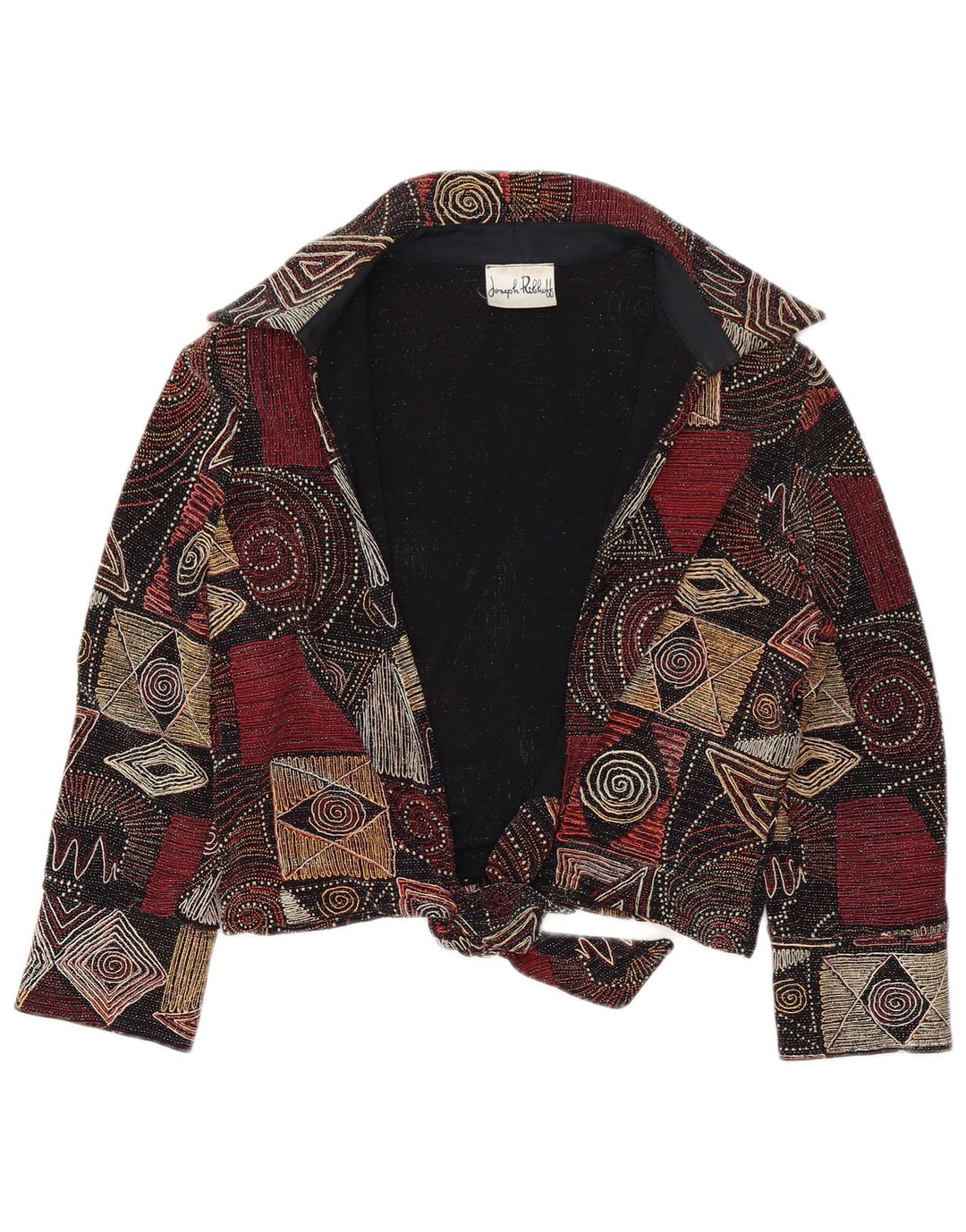 Jaqueta blazer feminina Joseph Ribkoff UK 14 grande multicolorida geométrica