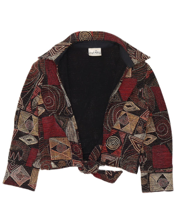 Jaqueta blazer feminina Joseph Ribkoff UK 14 grande multicolorida geométrica