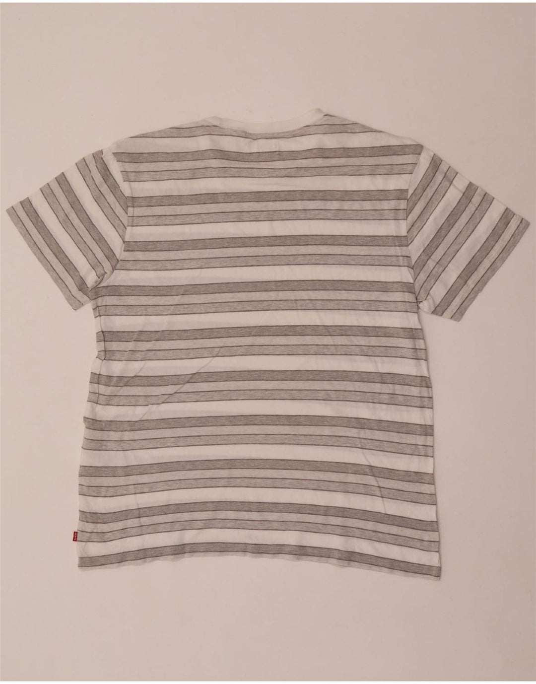 Camiseta masculina Levi's grande algodão listrado cinza