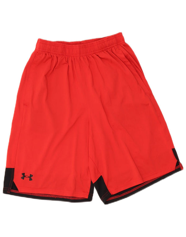 UNDER ARMOUR Mens Sport Shorts Médio Poliéster Colorblock Vermelho