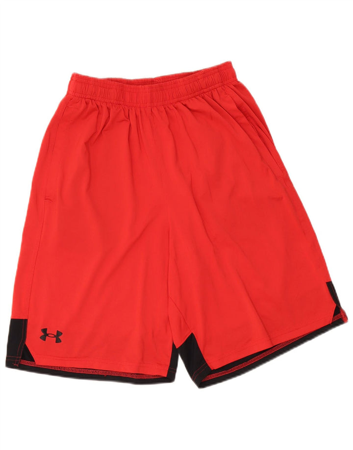 UNDER ARMOUR Mens Sport Shorts Médio Poliéster Colorblock Vermelho