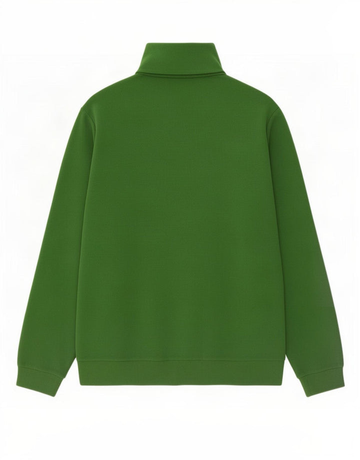 Campagnolo masculino com zíper e gola em lã XL poliéster verde