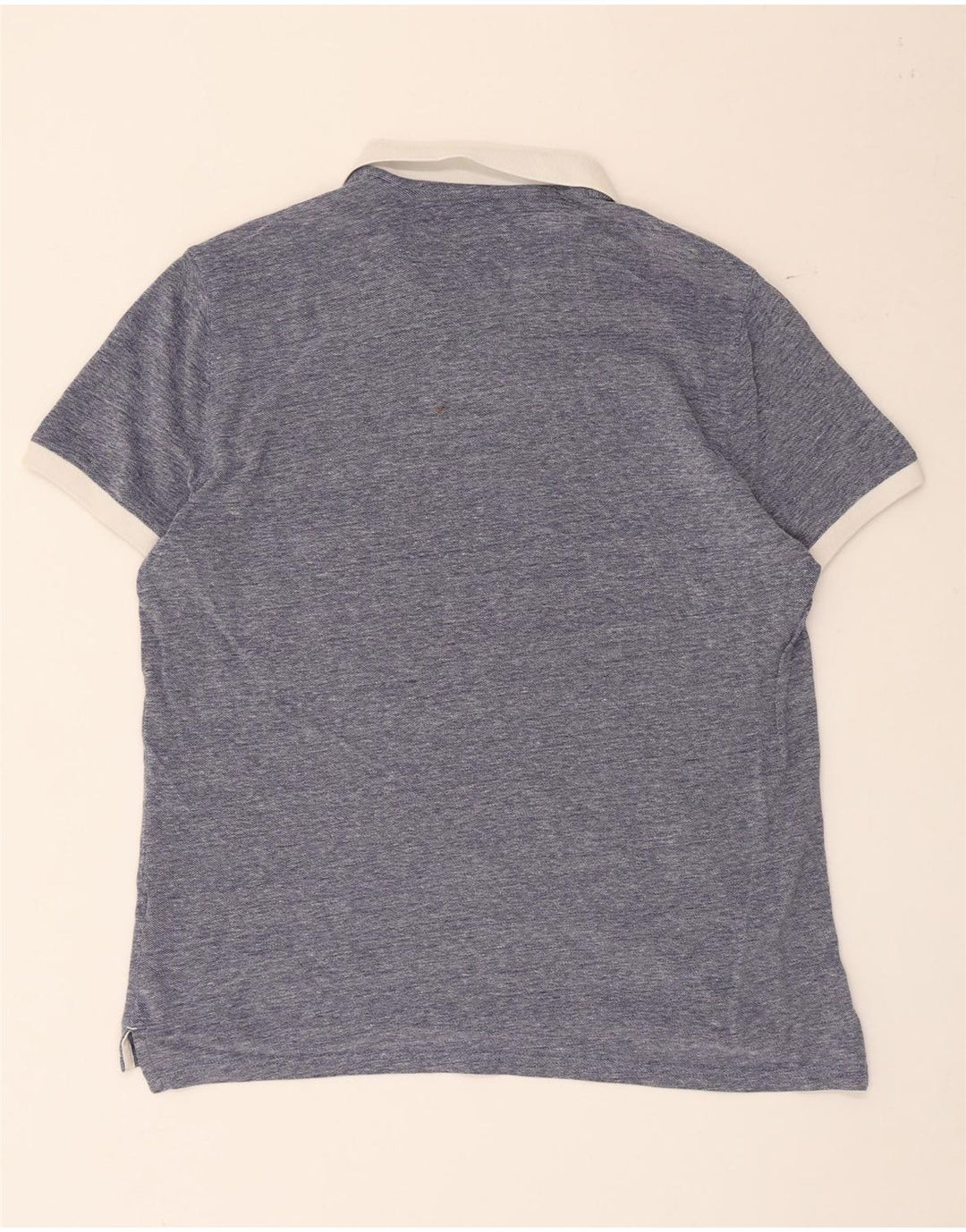 Camisa polo masculina de rugby Massimo Dutti grande algodão azul