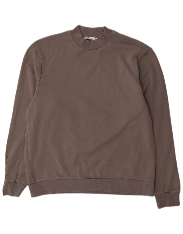 Zara moletom masculino jumper cinza médio