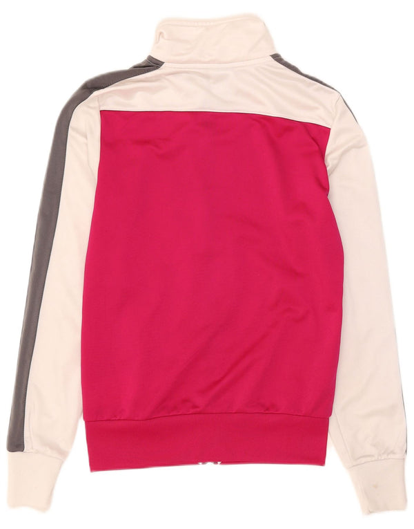 Jaqueta Nike feminina com agasalho gráfico UK 10 pequeno bloco colorido rosa
