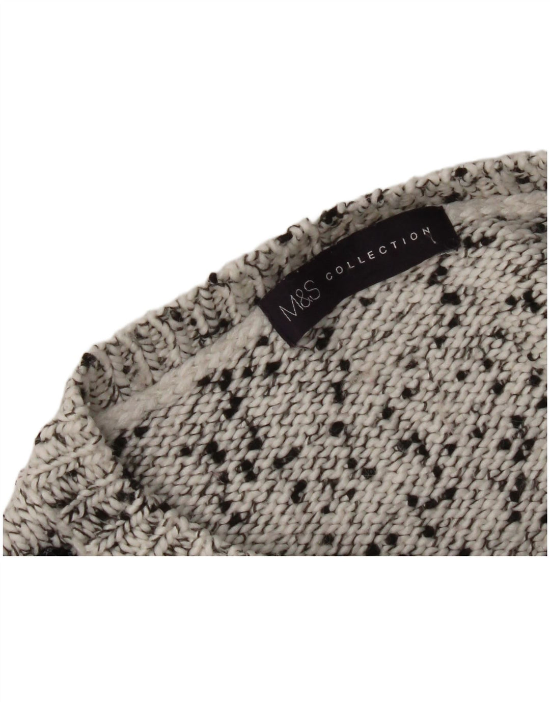 Suéter feminino Marks & Spencer com gola canoa Reino Unido 12 cinza médio manchado