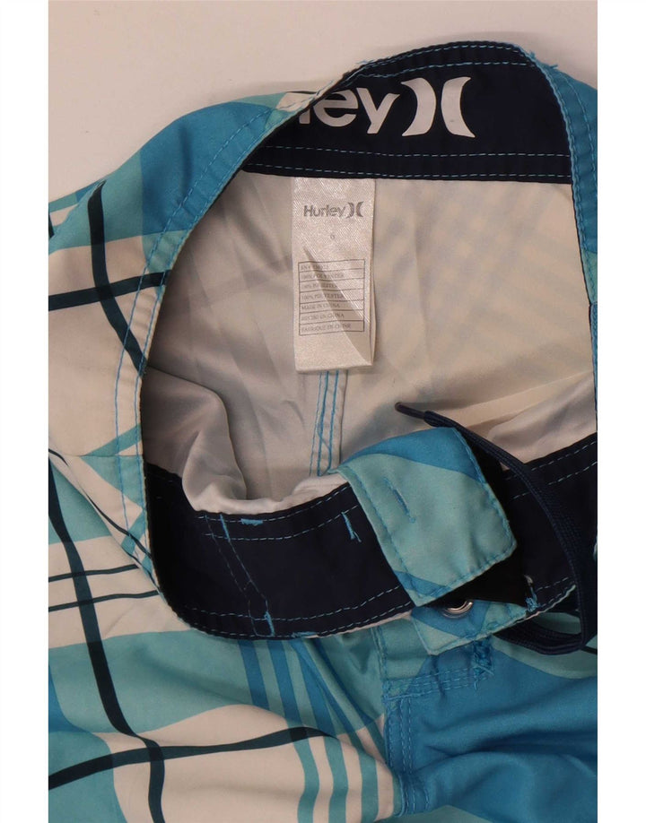 Shorts de natação Hurley Boys Graphic 5-6 anos poliéster xadrez azul