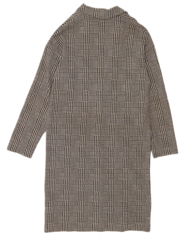Sobretudo feminino Topshop UK 10 algodão houndstooth cinza pequeno