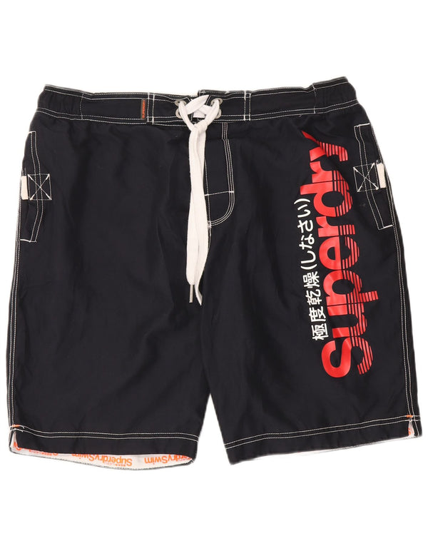Shorts de natação masculino Superdry Graphic 2XL poliéster preto