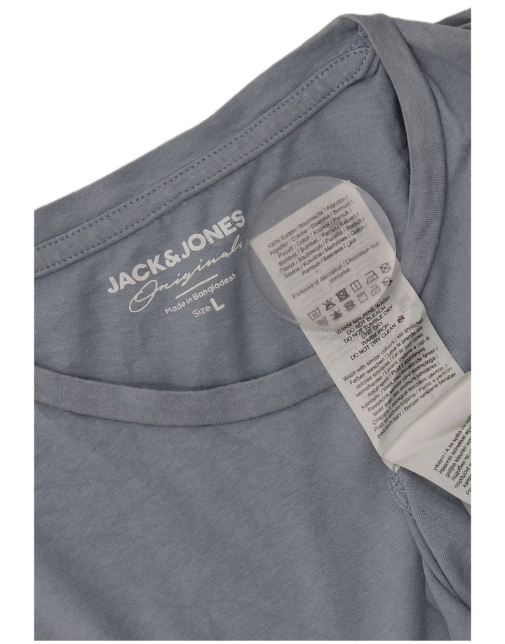 Camiseta masculina Jack & Jones grande algodão azul