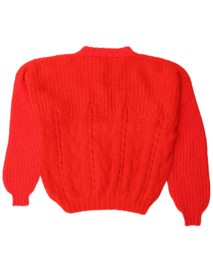 Suéter vintage masculino com gola tartaruga grande vermelho