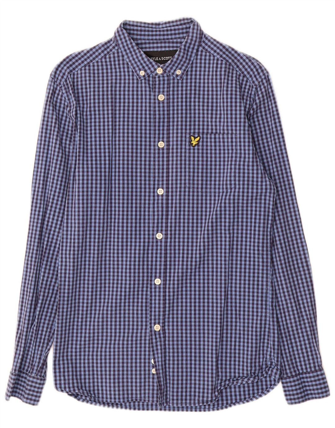 Camisa masculina slim fit Lyle & Scott guingão azul médio