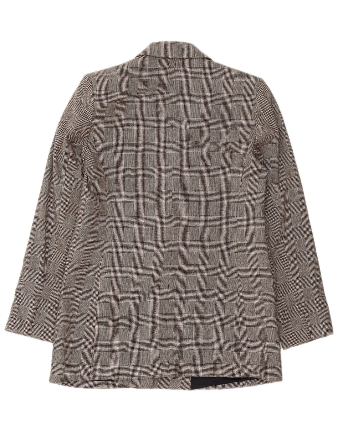 Jaqueta blazer feminina ZARA com peito duplo UK 14 cinza médio Houndstooth