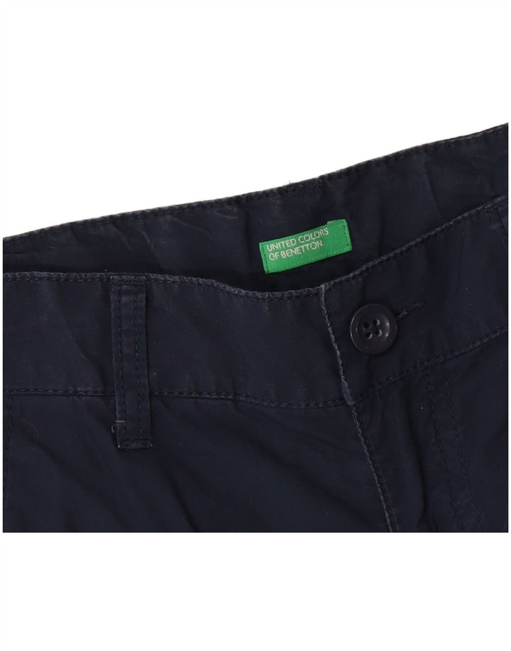 Benetton Mens Chino Shorts W30 Médio Azul Marinho