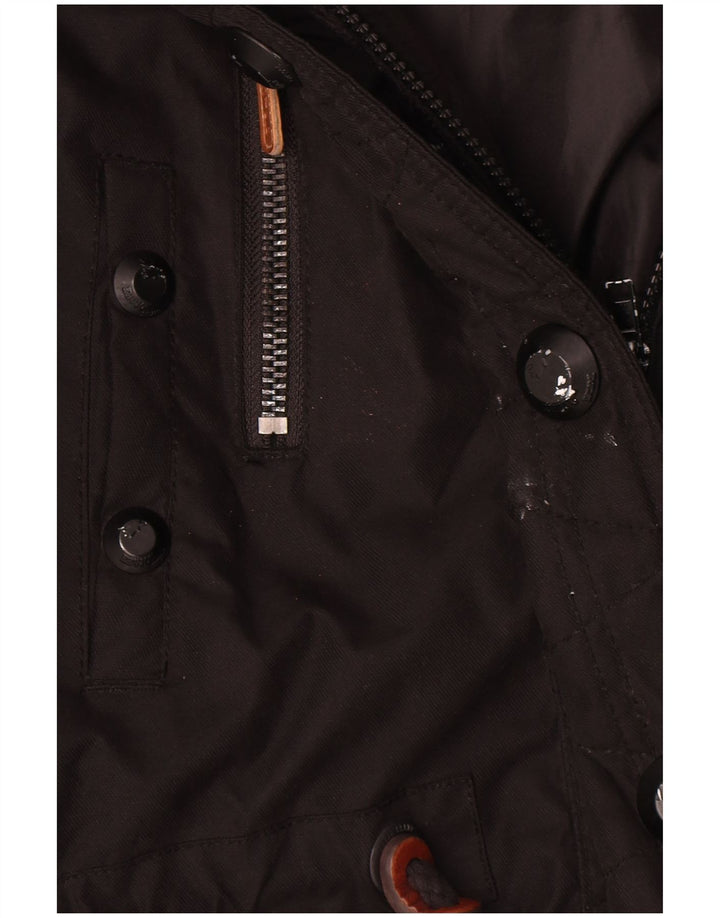 Jaqueta parka feminina KHUJO UK 14 poliéster preto médio