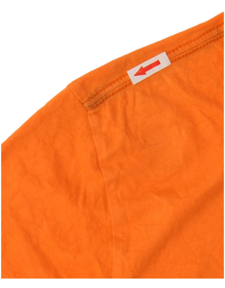 Camiseta gráfica masculina Penguin Top médio algodão laranja