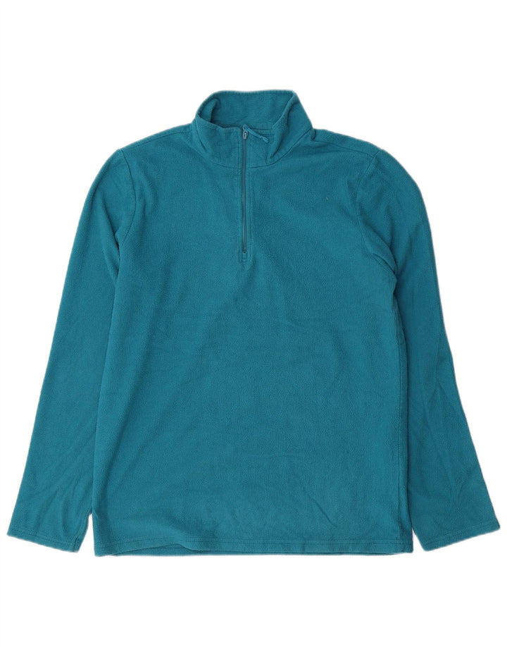 MOUNTAIN WAREHOUSE Suéter masculino de lã com zíper e gola média azul poliéster