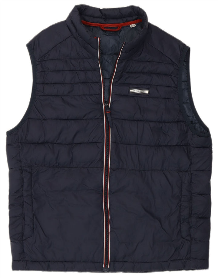 Colete acolchoado masculino Jack & Jones UK 36 pequeno azul marinho