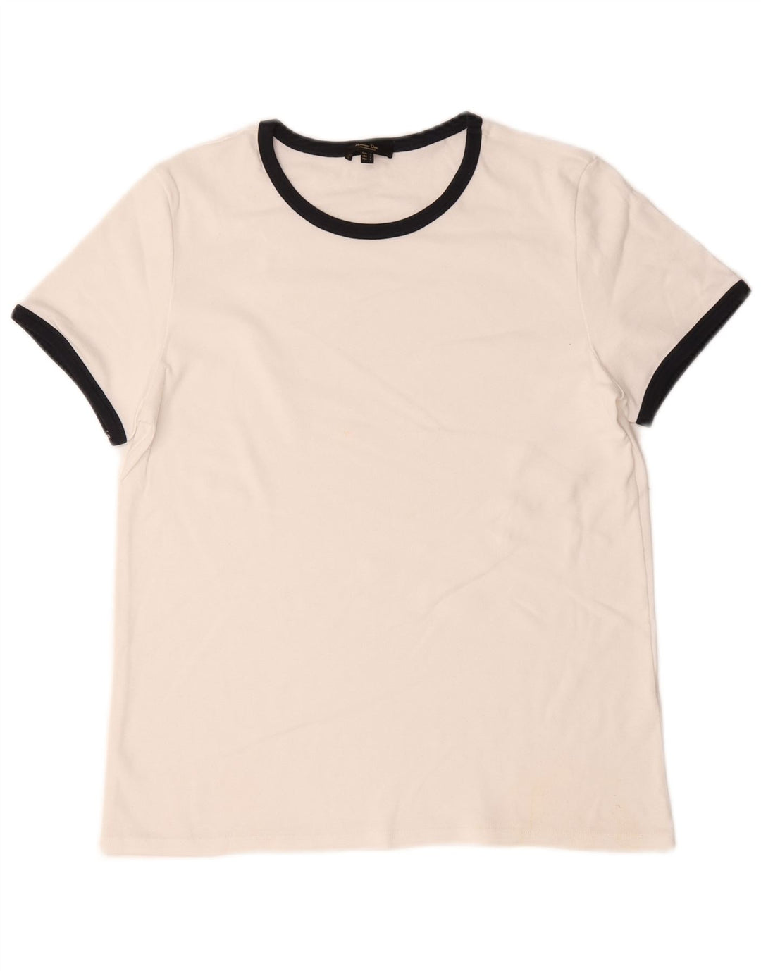 Camiseta feminina Massimo Dutti UK 14 grande bloco colorido branco