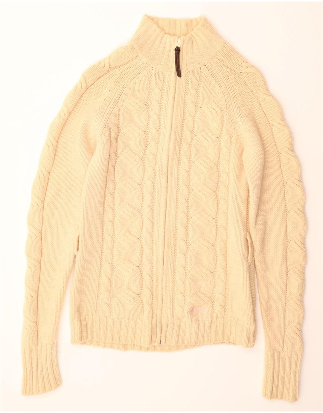 WOOLRICH Girls Cardigan Sweater 13-14 Years Beige Wool Vintage Woolrich and Second-Hand Woolrich from Messina Hembry 