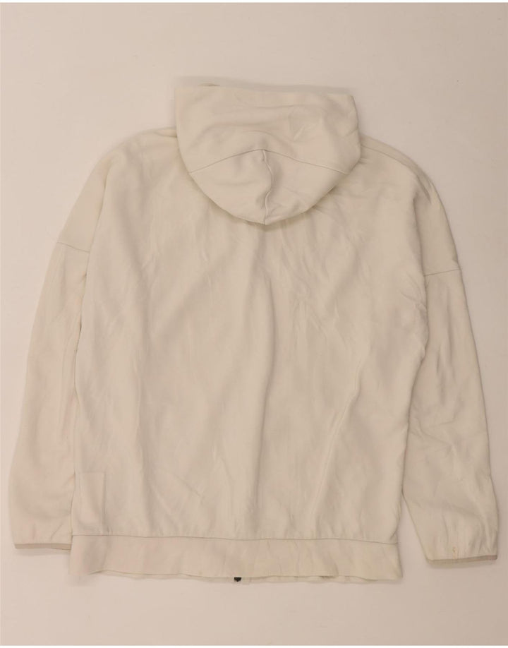 Suéter masculino Adidas com capuz e zíper gráfico grande branco