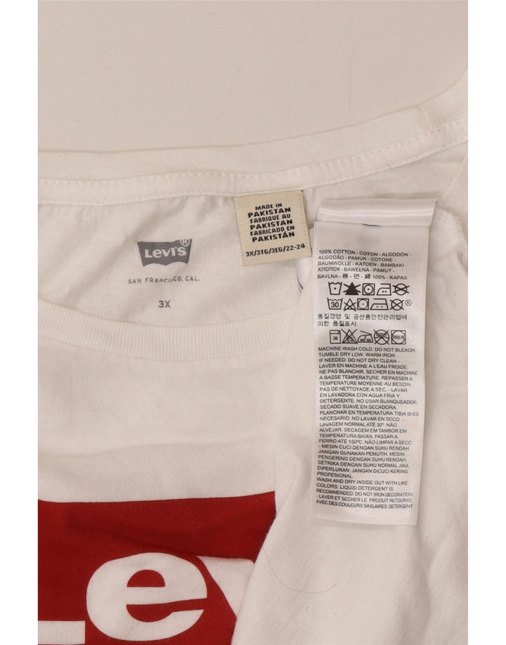 Camiseta gráfica masculina Levi's Top 3XL algodão branco