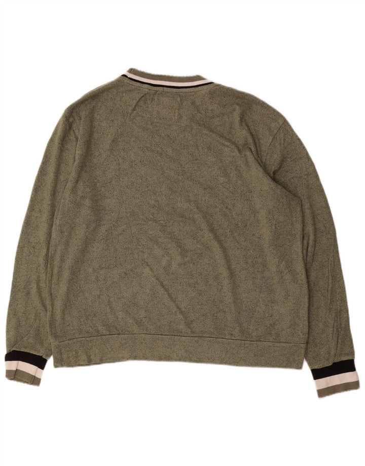 SUPERDRY moletom feminino cropped com estampa gráfica UK 14 grande verde manchado