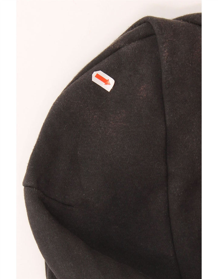 ADIDAS Mens Zip Hoodie Suéter Médio Algodão Preto