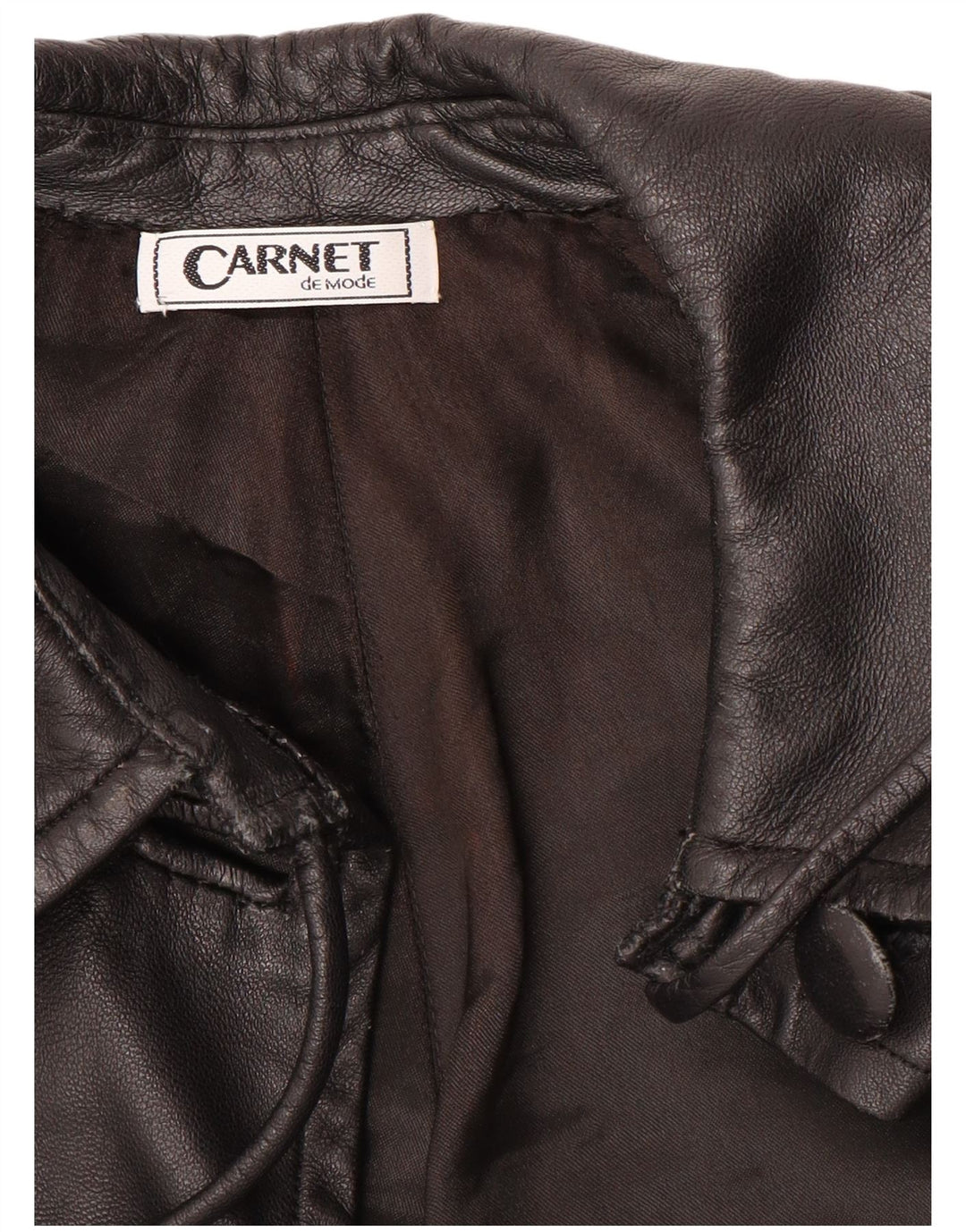 Casaco de couro feminino Carnet UK 18 XL preto