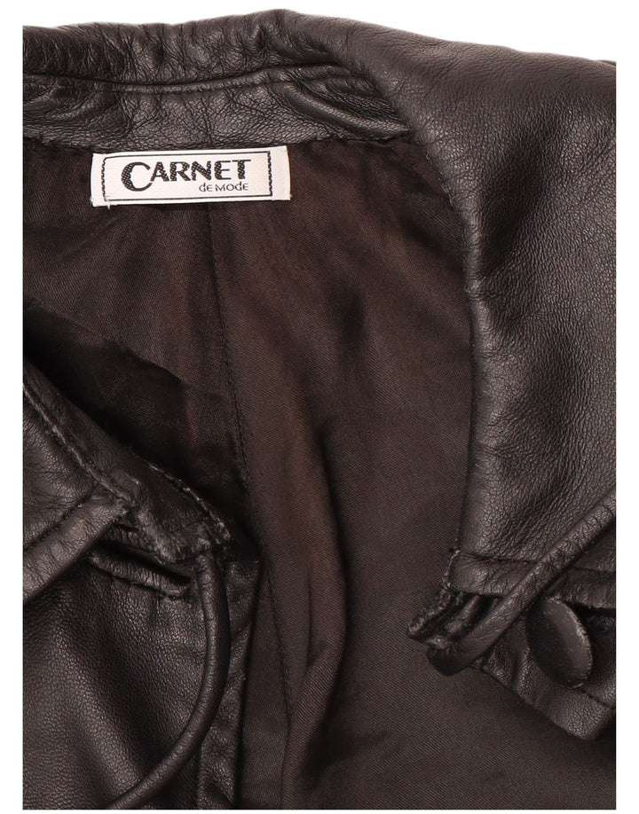 Casaco de couro feminino Carnet UK 18 XL preto