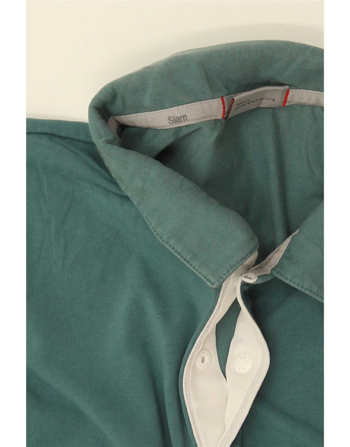 Camisa polo feminina Slam UK 14 grande algodão azul