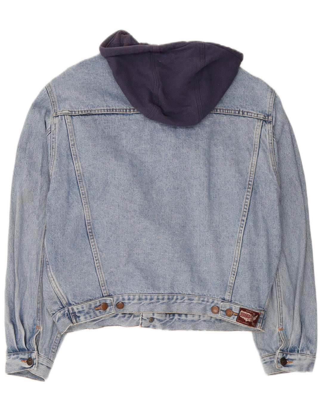 Jaqueta jeans masculina com capuz DURANGO UK 40 grande algodão colorblock azul