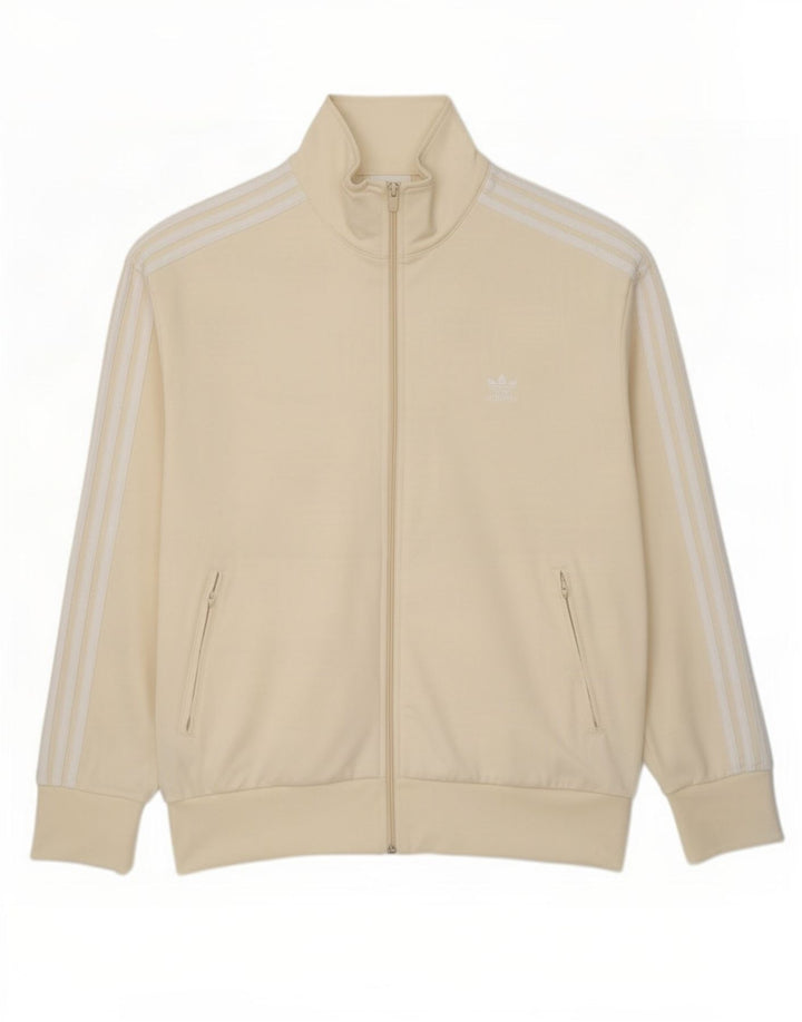 Adidas Mens Tracksuit Top Jacket XL Off White Poliéster