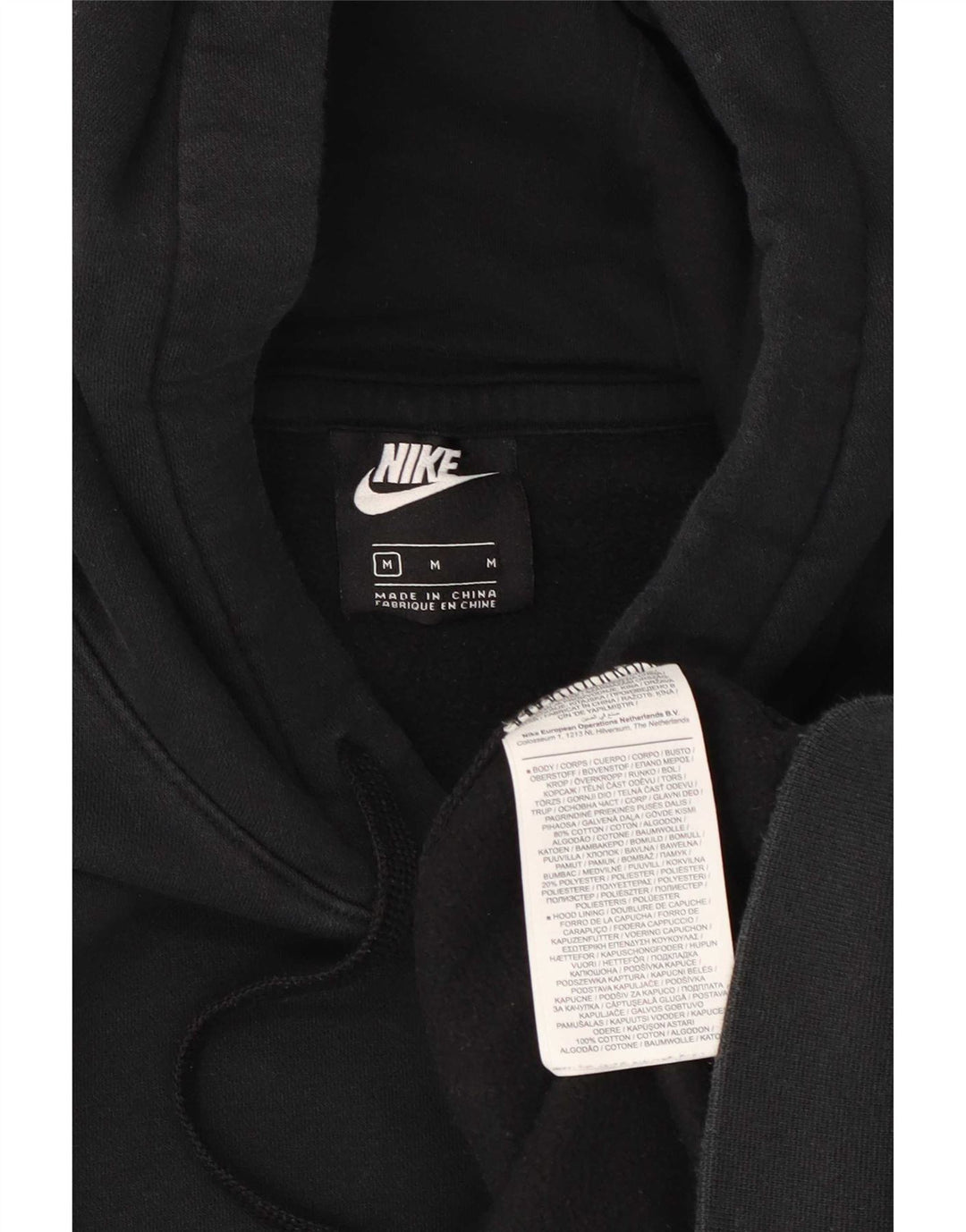 Nike Mens Hoodie Jumper Médio Algodão Preto