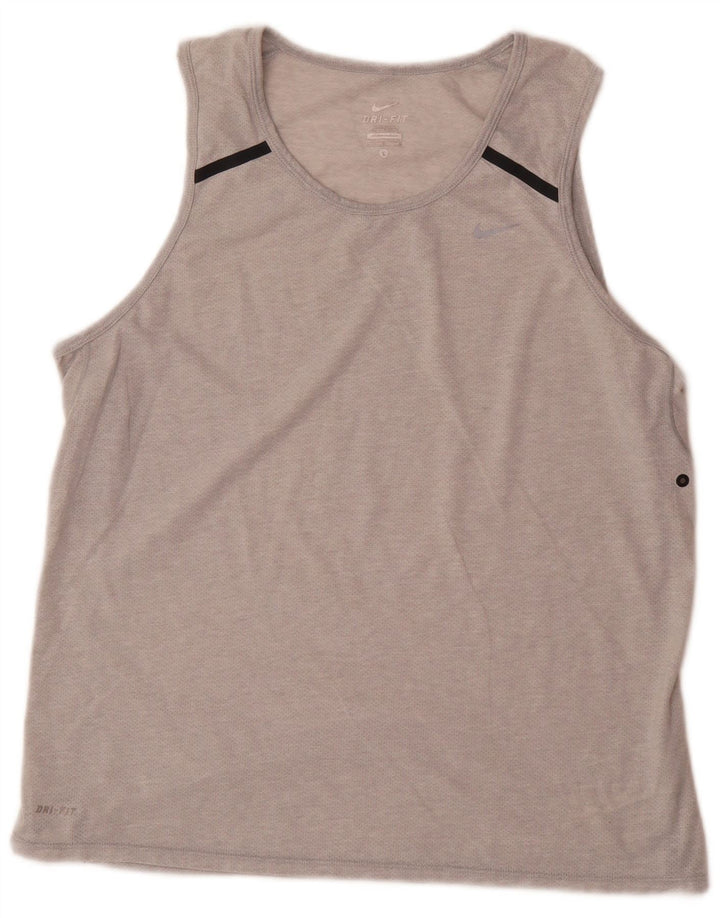 Colete Nike Masculino Dri Fit Top Grande Cinza Colourblock Poliéster