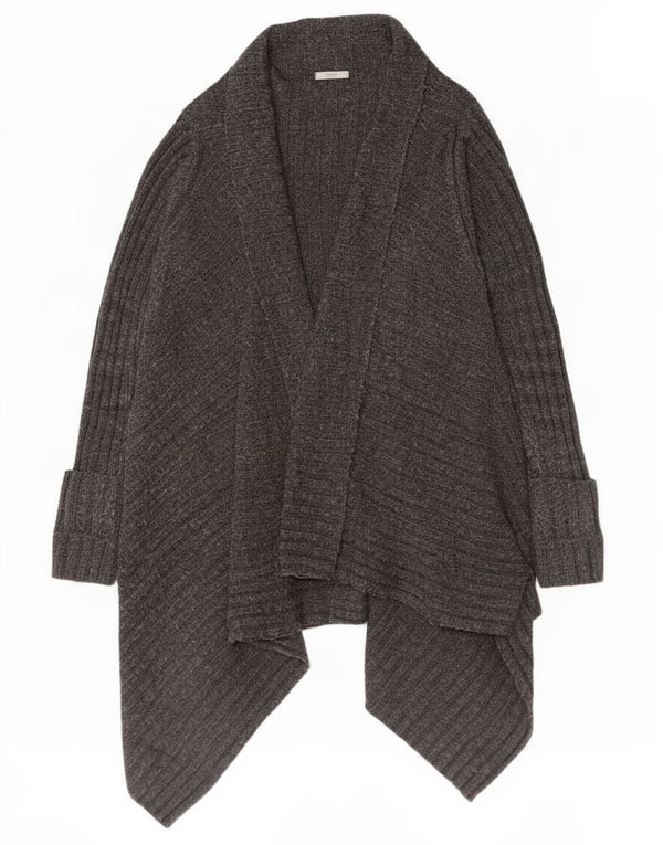 Suéter cardigã assimétrico feminino Marks & Spencer Reino Unido 12/14 cinza médio