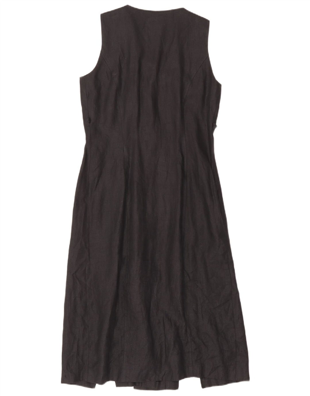 Vestido camisa feminino vintage sem mangas IT 42 espinha de peixe preto médio