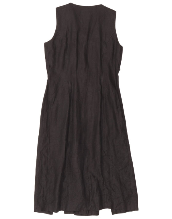 Vestido camisa feminino vintage sem mangas IT 42 espinha de peixe preto médio