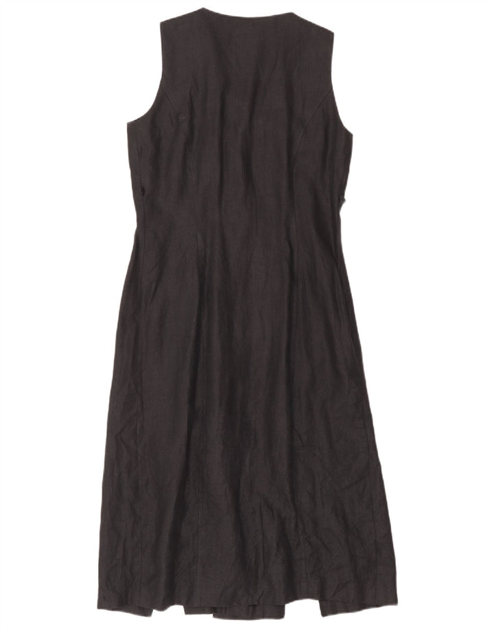 Vestido camisa feminino vintage sem mangas IT 42 espinha de peixe preto médio