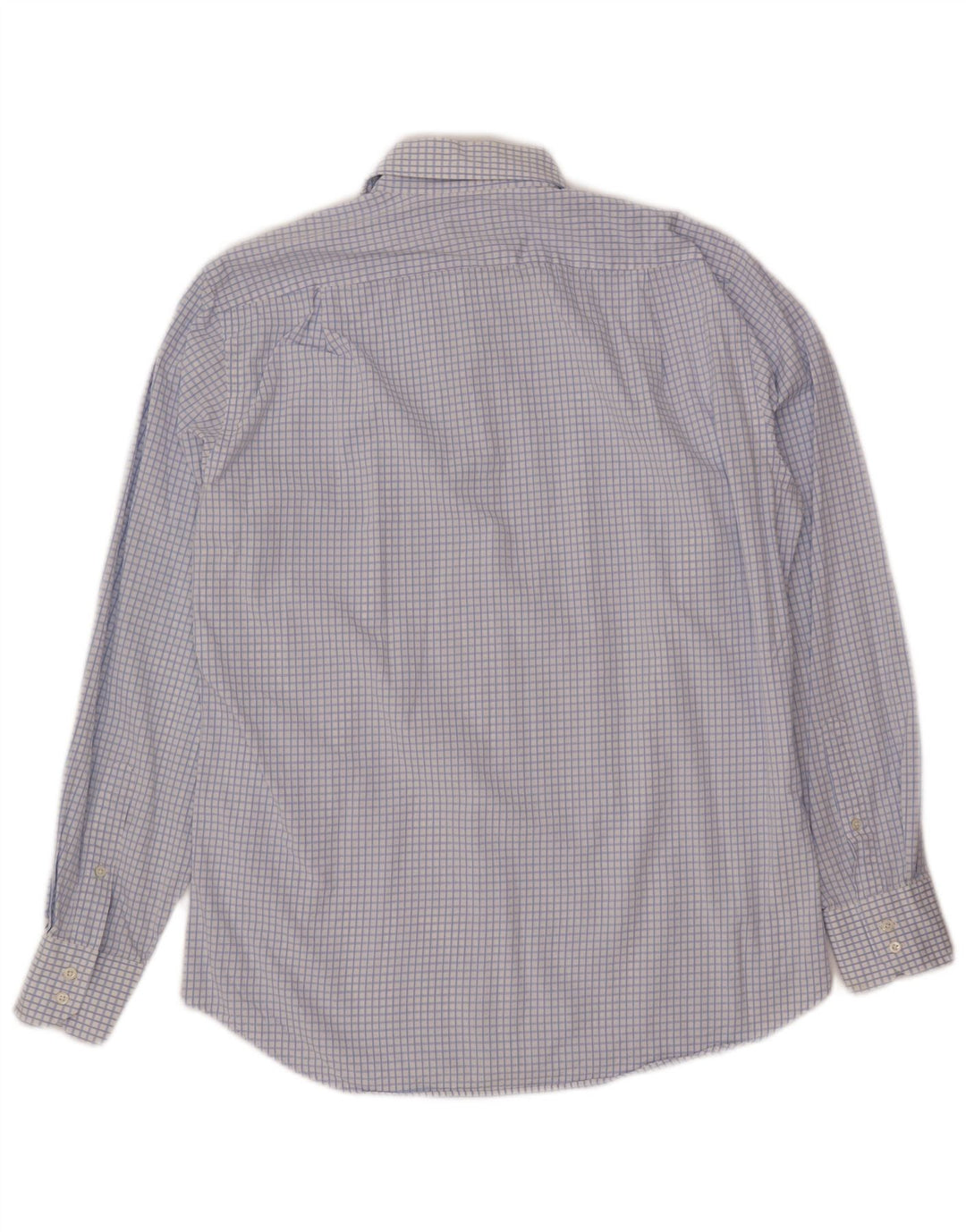 Camisa masculina Hugo Boss tamanho 40 15 3/4 algodão guingão azul médio