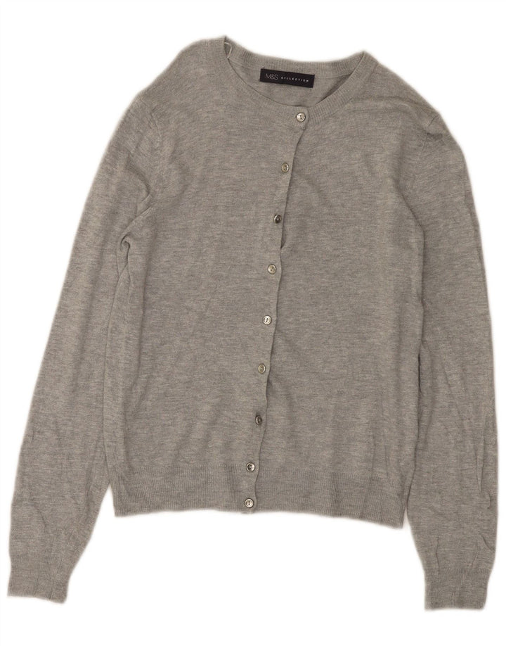 Suéter cardigã feminino Marks & Spencer Reino Unido 10 pequeno cinza