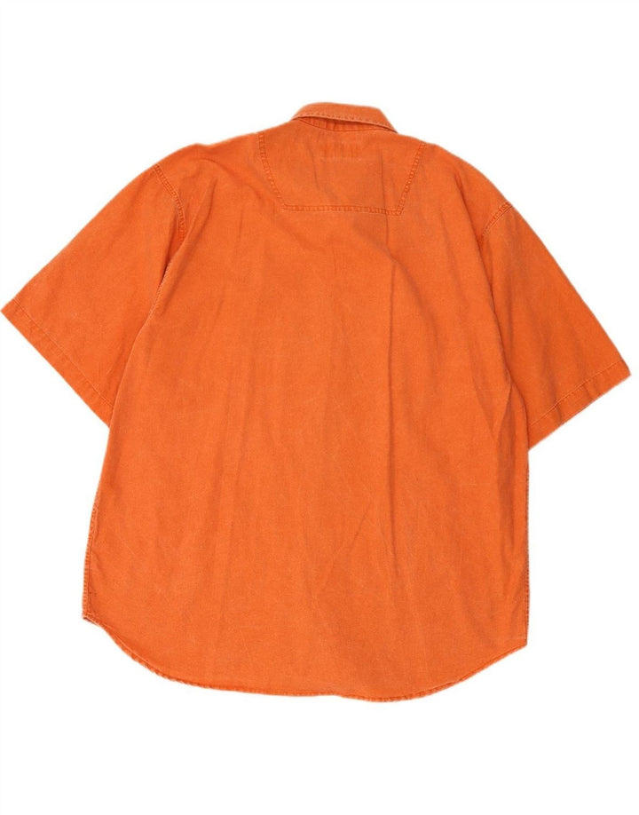 Camisa masculina VINTAGE de manga curta XL laranja algodão