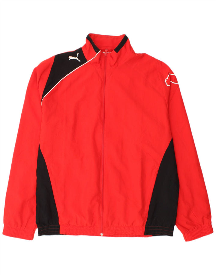 Jaqueta masculina Puma Graphic Tracksuit Top grande poliéster colorblock vermelho