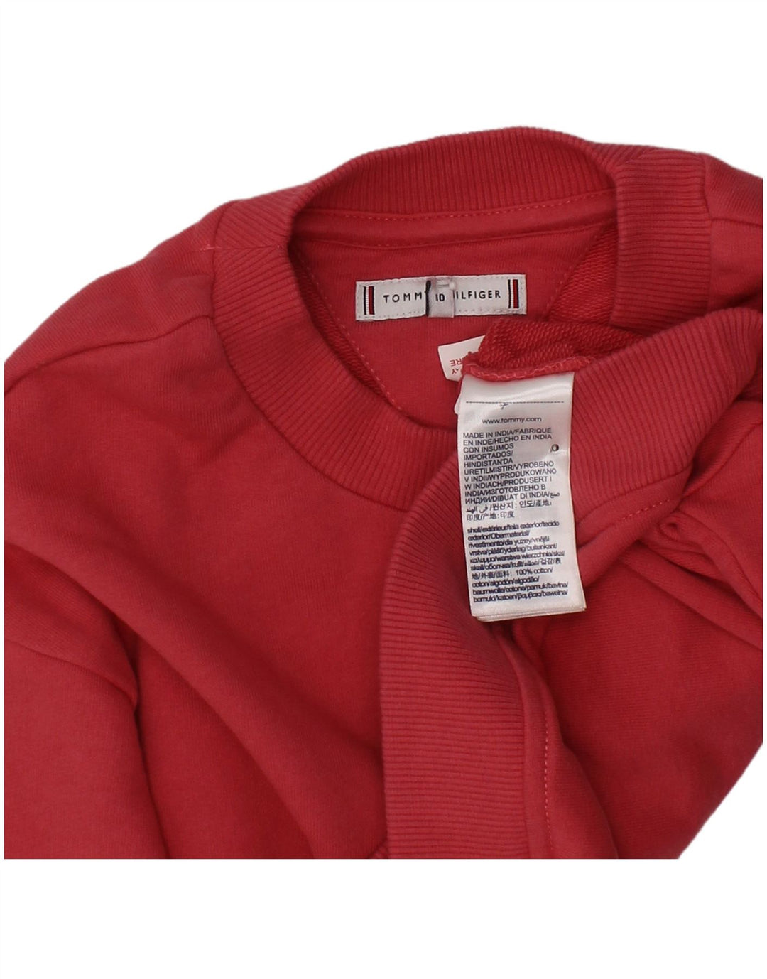 TOMMY HILFIGER Suéter feminino 9-10 anos algodão vermelho