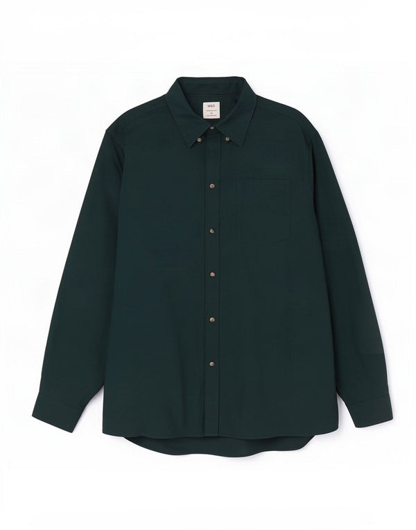 Camisa masculina de ajuste regular Marks & Spencer 3XL algodão verde