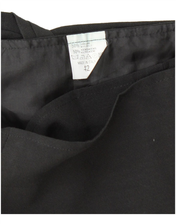 Mini saia feminina VINTAGE IT 42 médio W26 lã preta